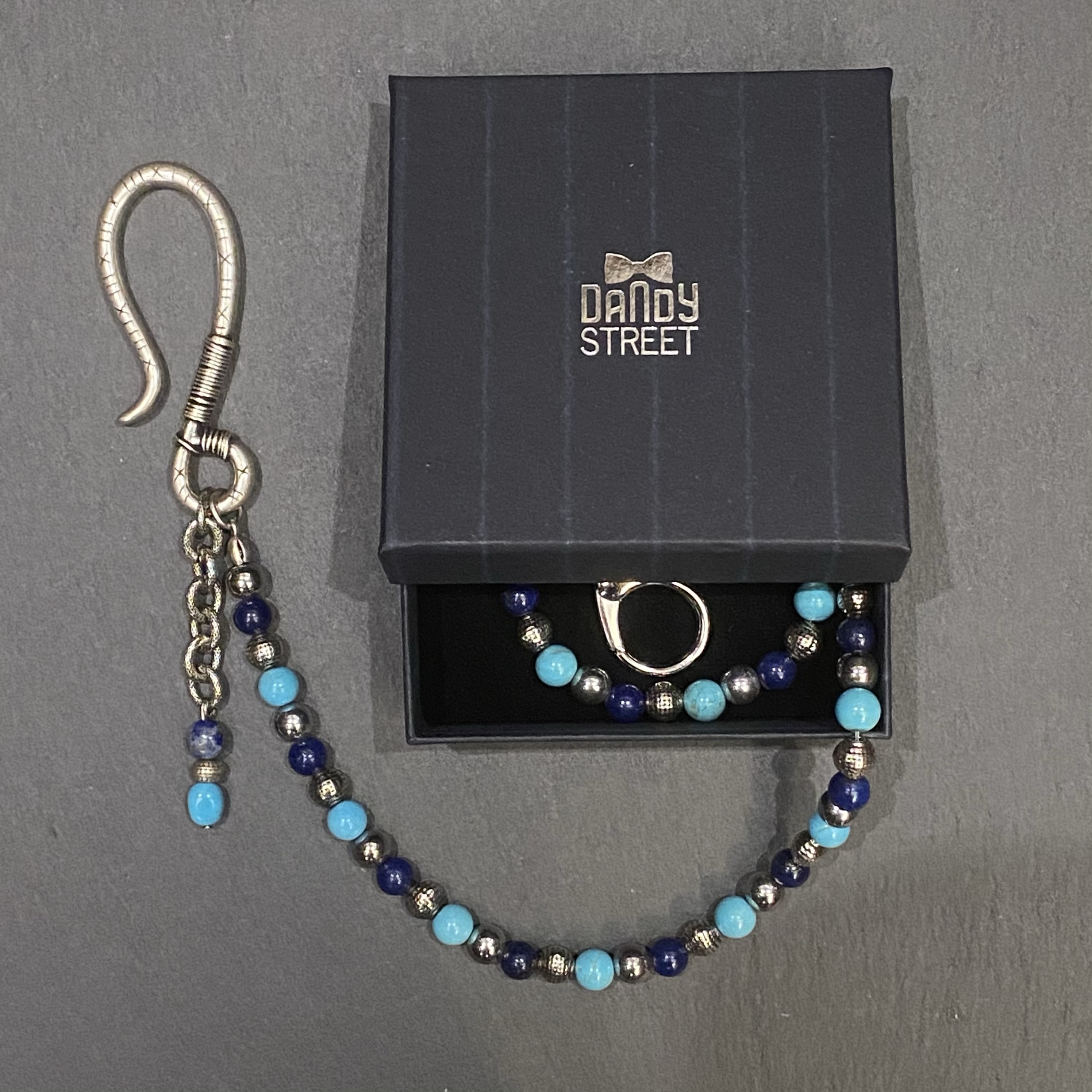 Catena Waldemar In Argento Sterling Anson, Maglie Serpentina Con Girello, Vintage